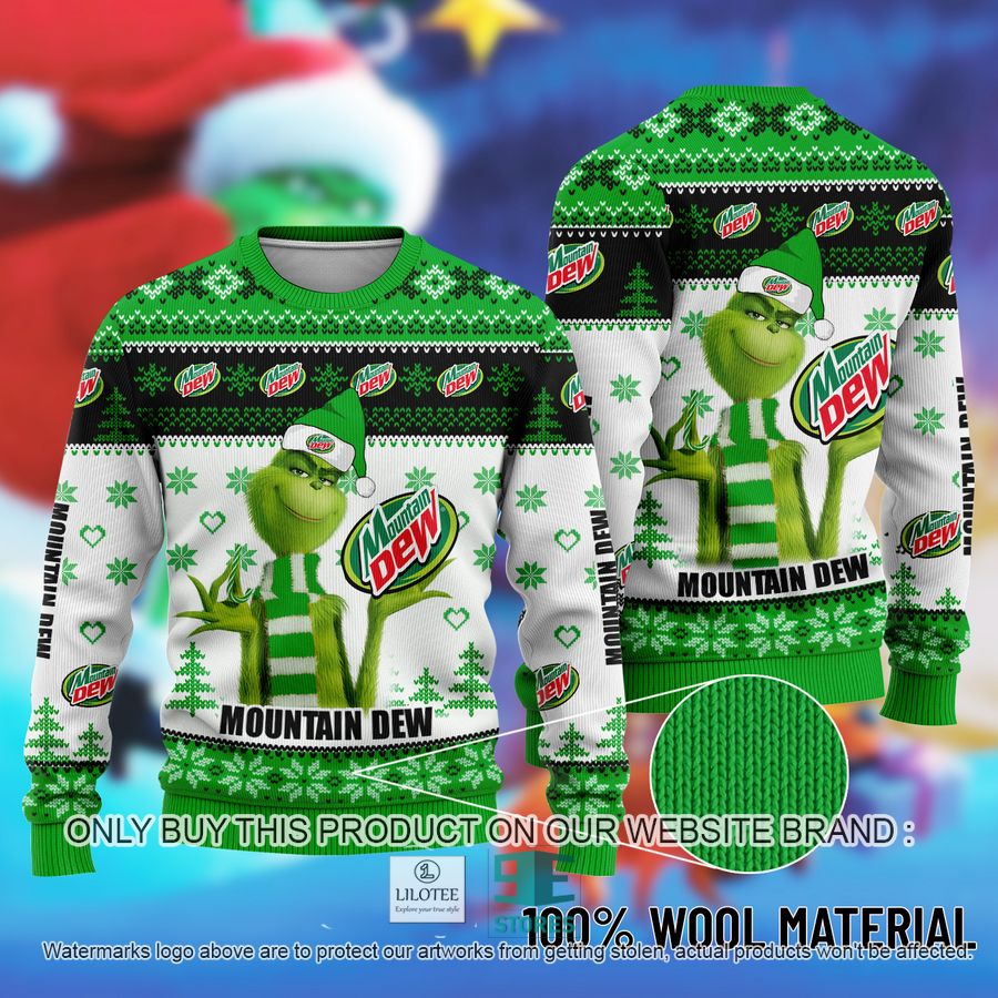 The Grinch Mountain Dew Ugly Christmas Sweater 8