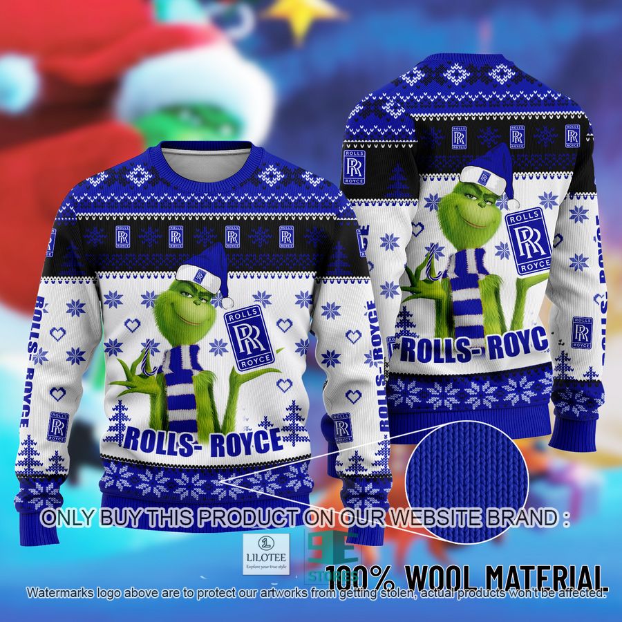 The Grinch Rolls- Royce Automobiles Ugly Christmas Sweater 9