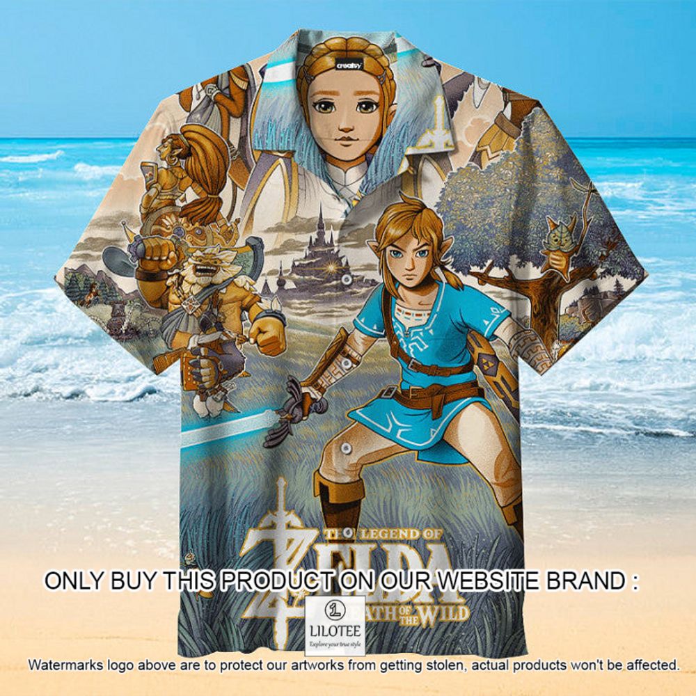 The Legend of Zelda Breath of the Wild Pattern Short Sleeve Hawaiian Shirt - LIMITED EDITION 12