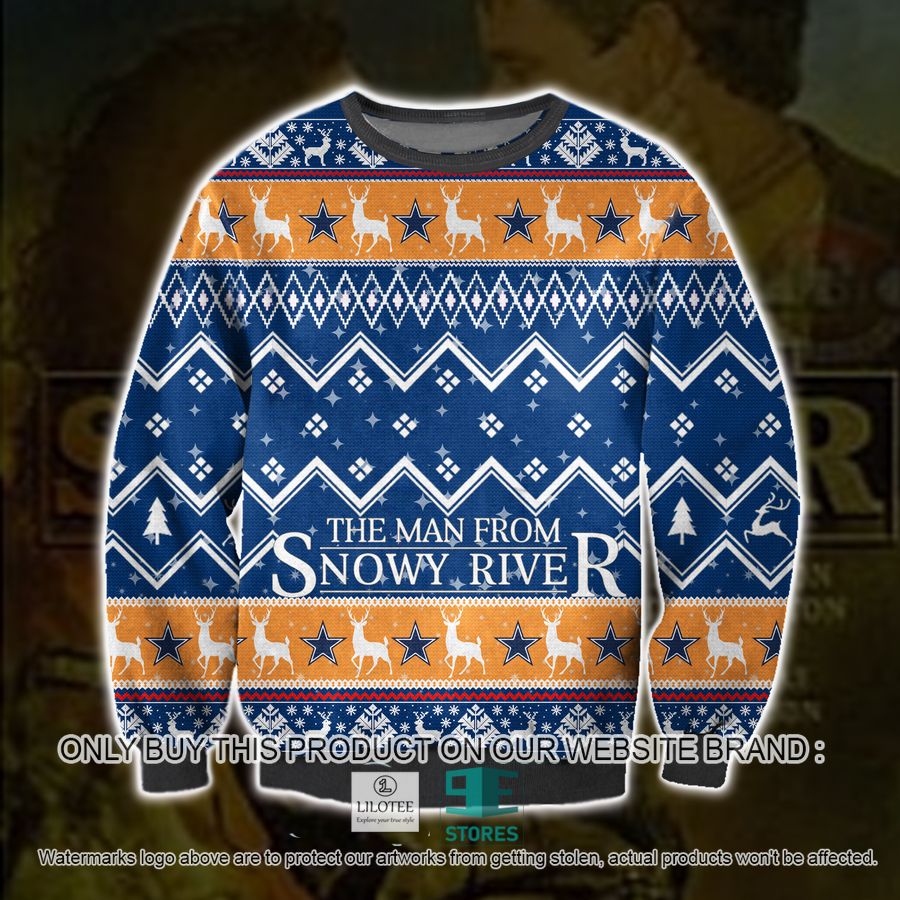 The Man From Snowy River Navy Ugly Christmas Sweater, Sweatshirt 8