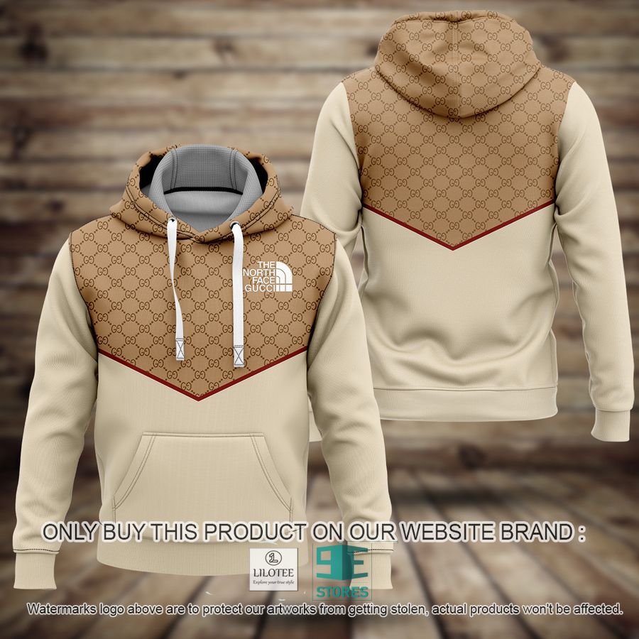 The North Face Gucci brown 3D All Over Print Hoodie 8