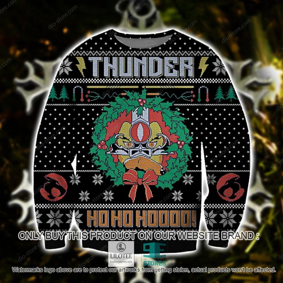 Thunder Ho Ho Ho Christmas Wreath Knitted Wool Sweater - LIMITED EDITION 9