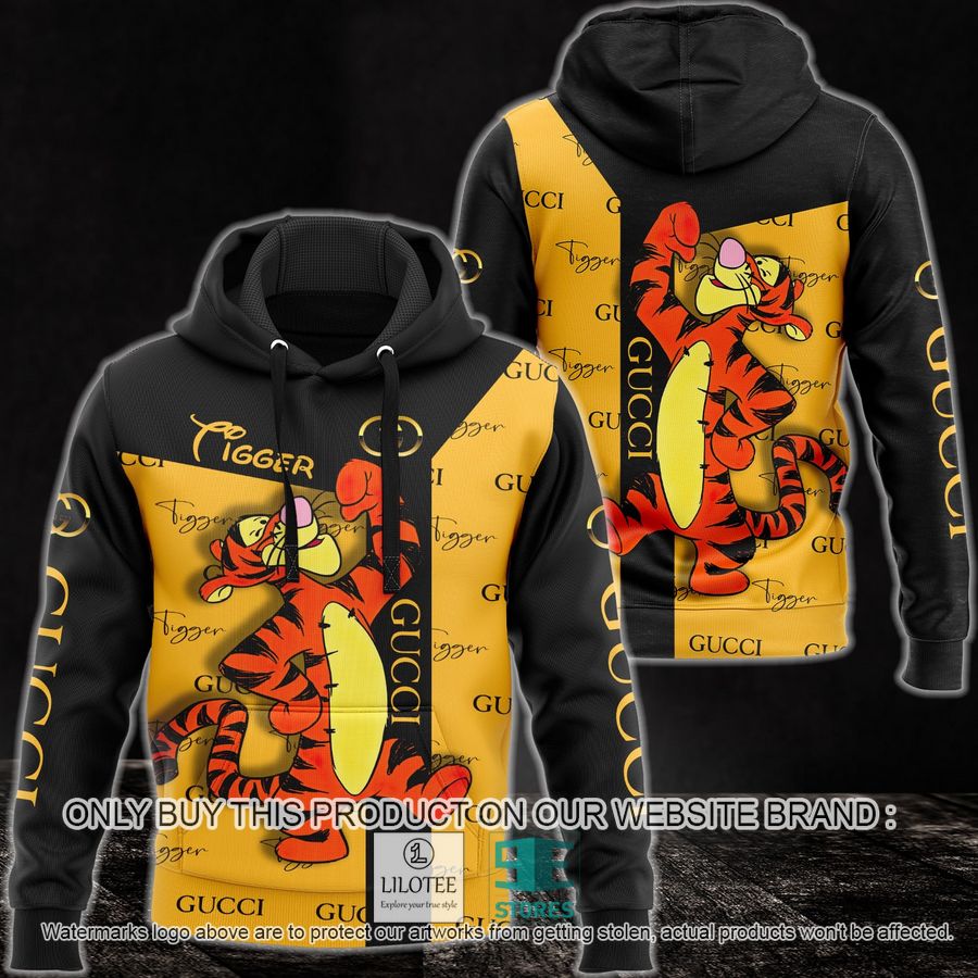 Tigger Gucci black yellow 3D Hoodie - LIMITED EDITION 8