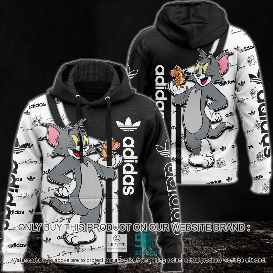Tom and Jerry Adidas Black 3D All Over Print Hoodie 9