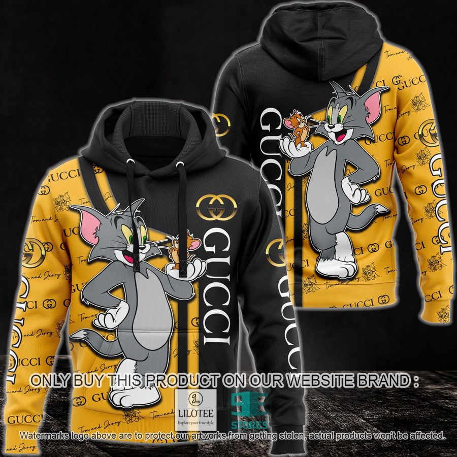 Tom and Jerry Gucci black yellow 3D Hoodie - LIMITED EDITION 8