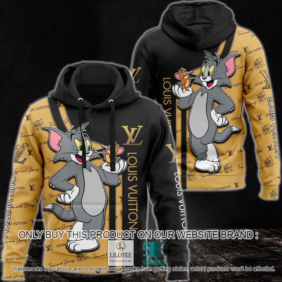 Tom And Jerry Louis Vuitton black yellow 3D Hoodie - LIMITED EDITION 8