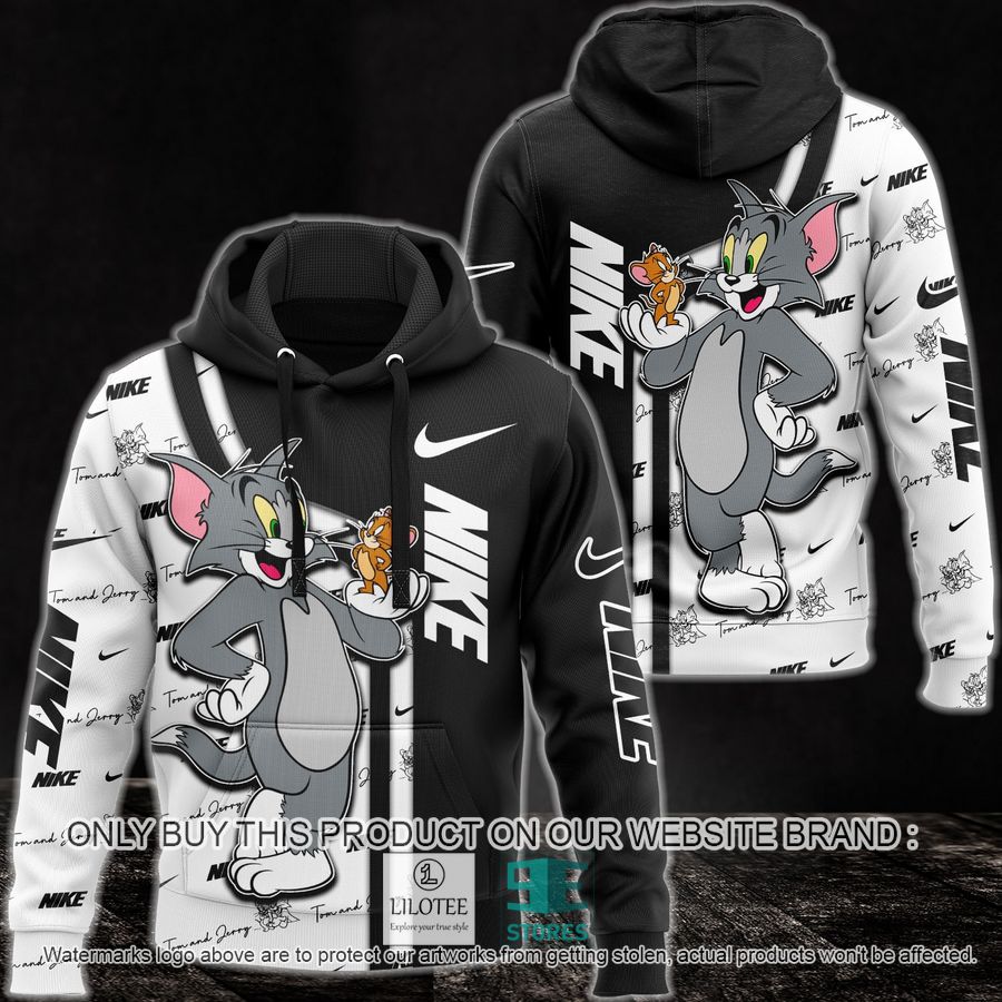 Tom and Jerry Nike black white 3D Hoodie - LIMITED EDITION 8