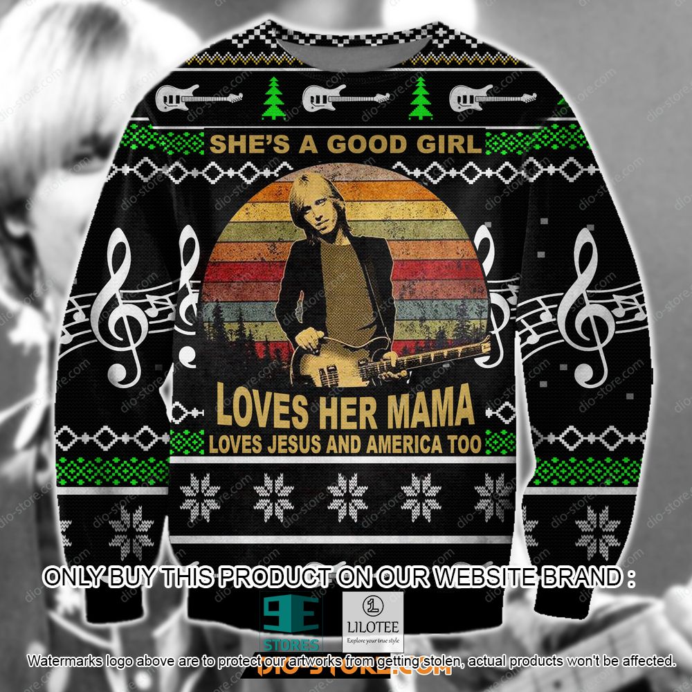 Tom Petty She's a Good Girl Loves Her Mama Ugly Christmas Sweater - LIMITED EDITION 11