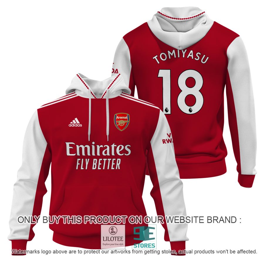 Tomiyasu Takehiro 18 Arsenal FC Emirates Fly Better Adidas 3D Shirt, Hoodie - LIMITED EDITION 16