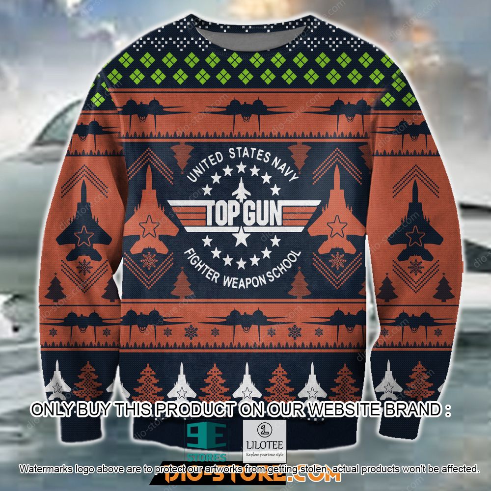Top Gun United States Navy Fighter Weapon School Ugly Christmas Sweater - LIMITED EDITION 10