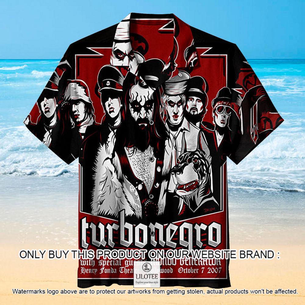 Turbonegro Band Red Short Sleeve Hawaiian Shirt - LIMITED EDITION 12