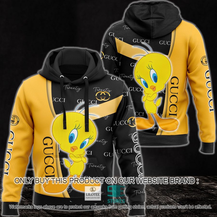Tweety Gucci Black Yellow 3D All Over Print Hoodie 8
