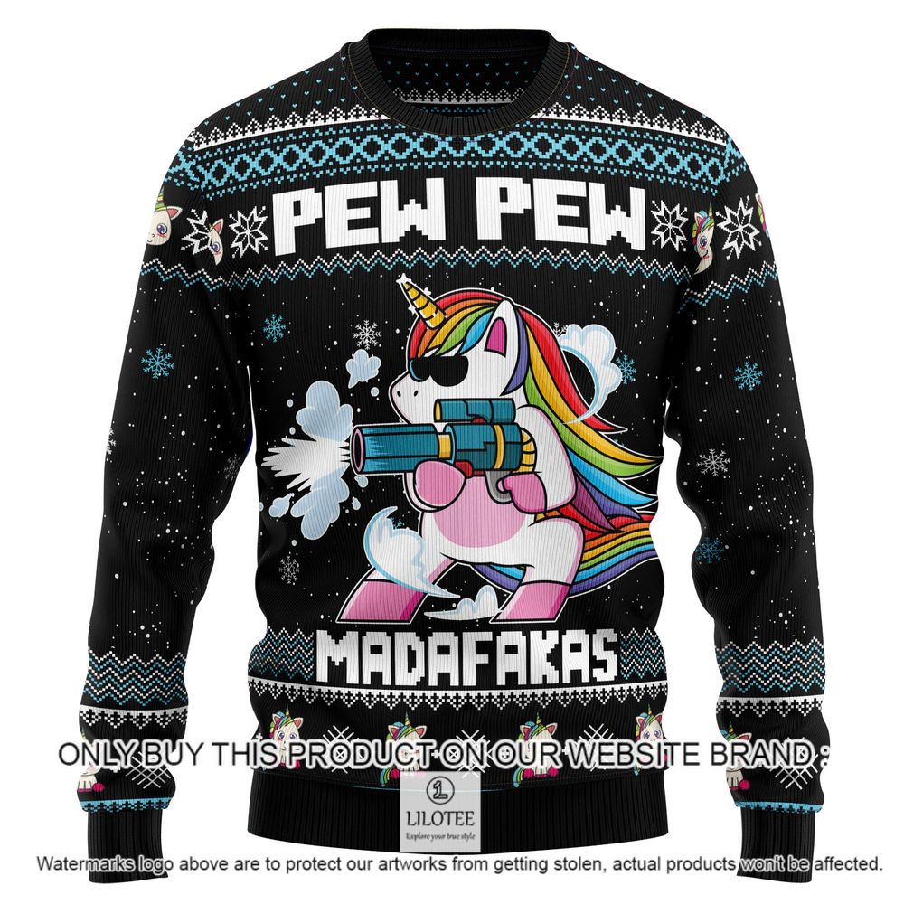 Unicorn Pew Pew Madafakas Christmas Sweater - LIMITED EDITION 9