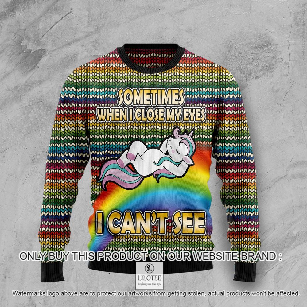 Unicorn Sometimes When I Close My Eyes I Can't See Christmas Sweater - LIMITED EDITION 9