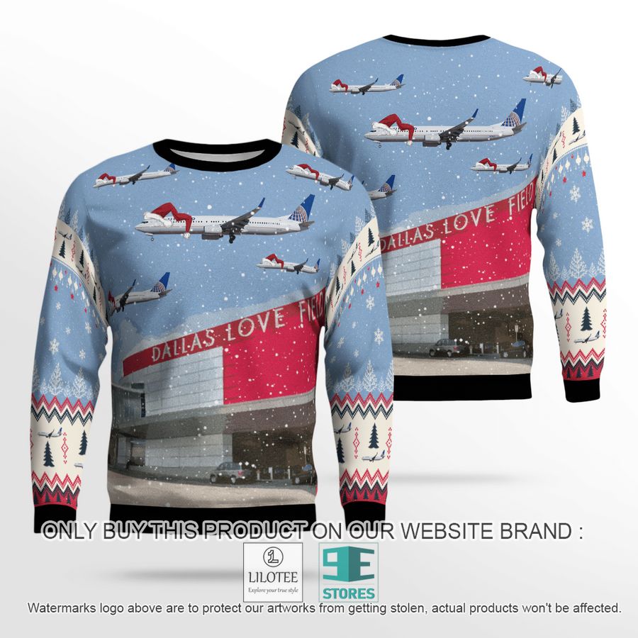 United Airlines Boeing 737-900 over Dallas Love Field Christmas Sweater - LIMITED EDITION 18