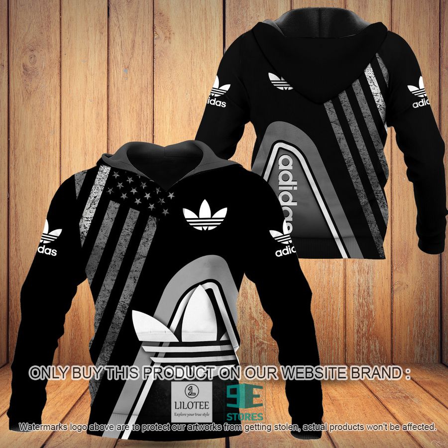 United States Flag Adidas black 3D Hoodie - LIMITED EDITION 9