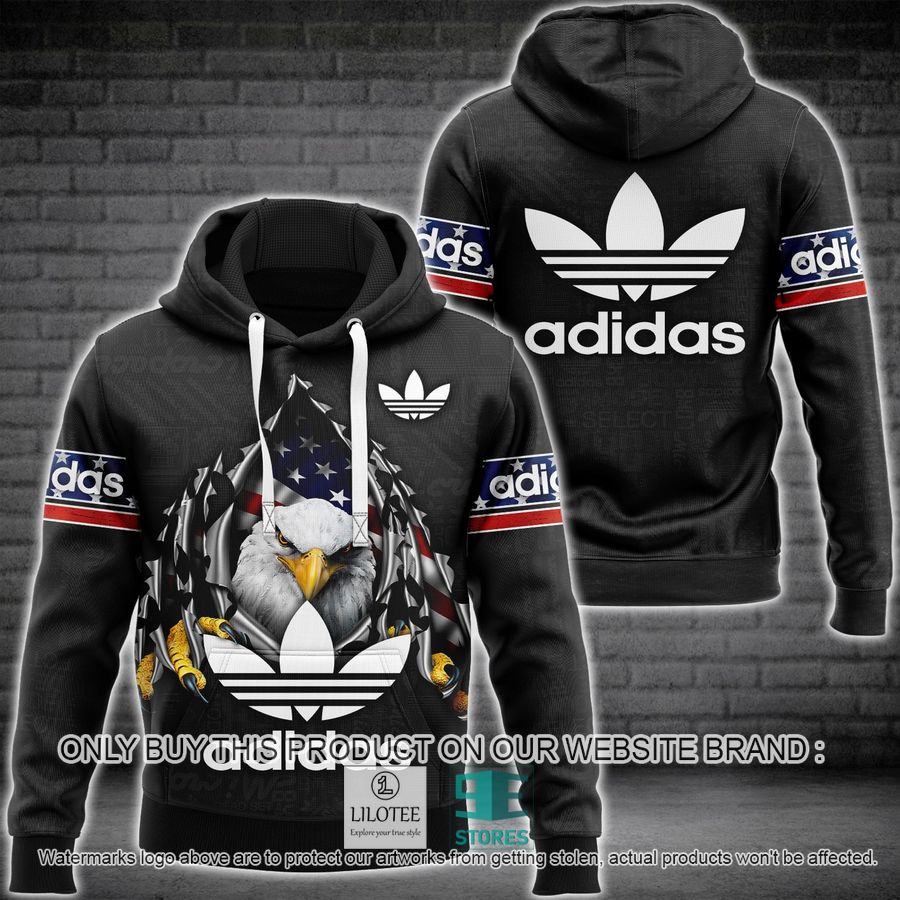 United States Flag Eagle Adidas black 3D Hoodie - LIMITED EDITION 8