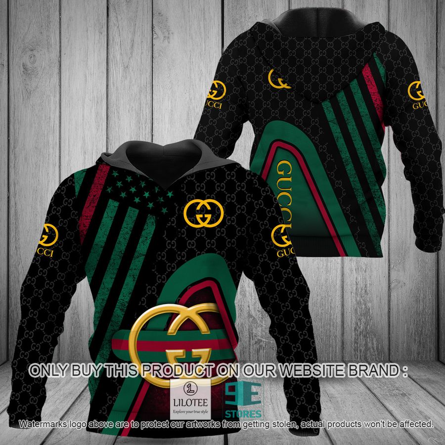 United States Flag Gucci black 3D Hoodie - LIMITED EDITION 8