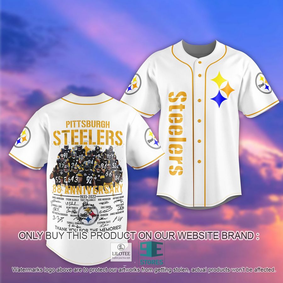 NFL Pittsburgh Steelers 88th Anniversary 1933 2022 Baseball Jersey 3