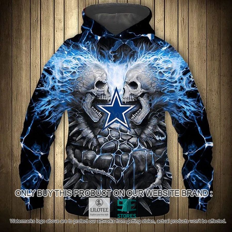 Dallas Cowboys Electric Skull Halloween 3D Hoodie, Zip Hoodie - LIMITED EDITION 8