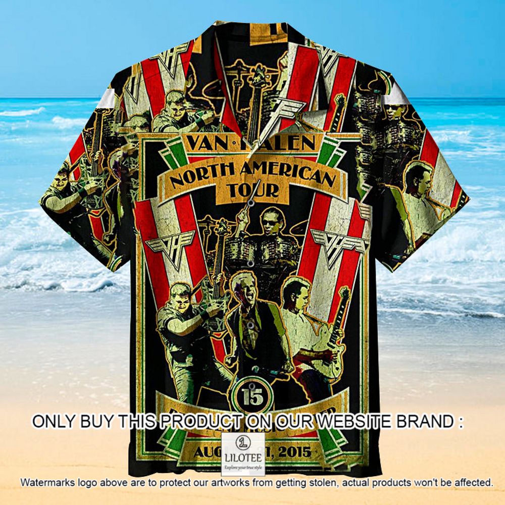 Van Halen Band North American Tour Short Sleeve Hawaiian Shirt - LIMITED EDITION 13