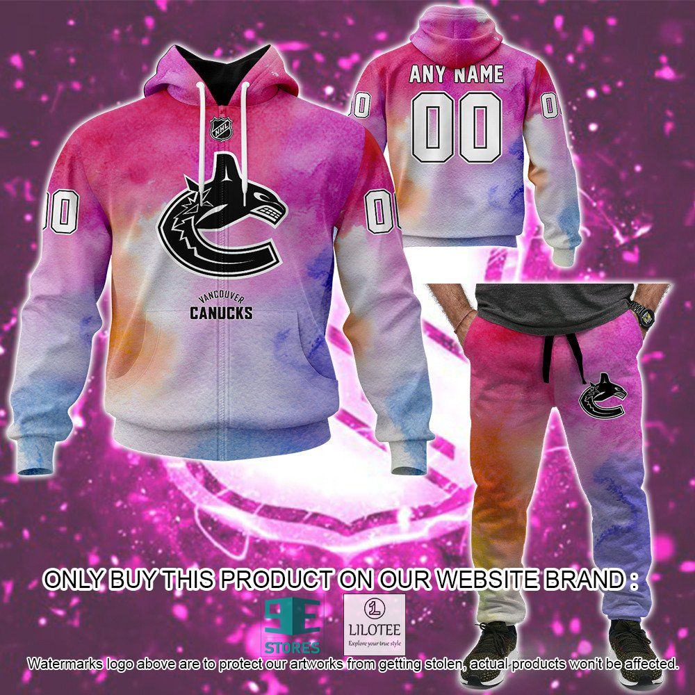 Vancouver Canucks Breast Cancer Awareness Month Personalized 3D Hoodie, Shirt - LIMITED EDITION 45