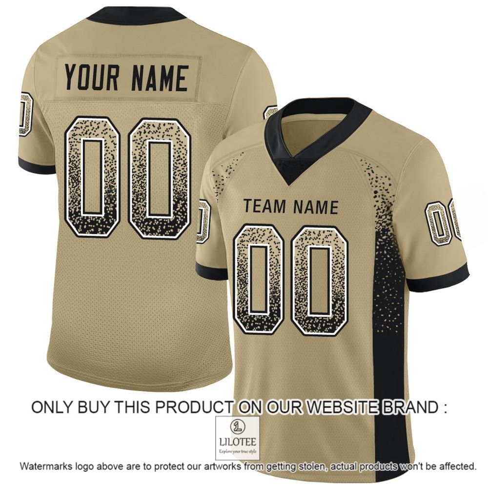 Vegas Gold Black-White Mesh Drift Fashion Personalized Football Jersey - LIMITED EDITION 10