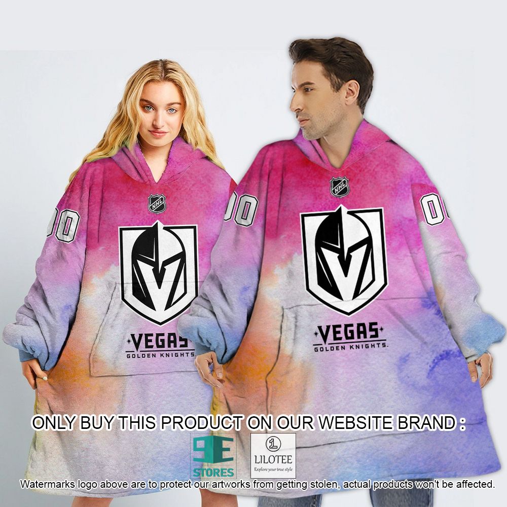 Vegas Golden Knights Breast Cancer Awareness Month Personalized Hoodie Blanket - LIMITED EDITION 12