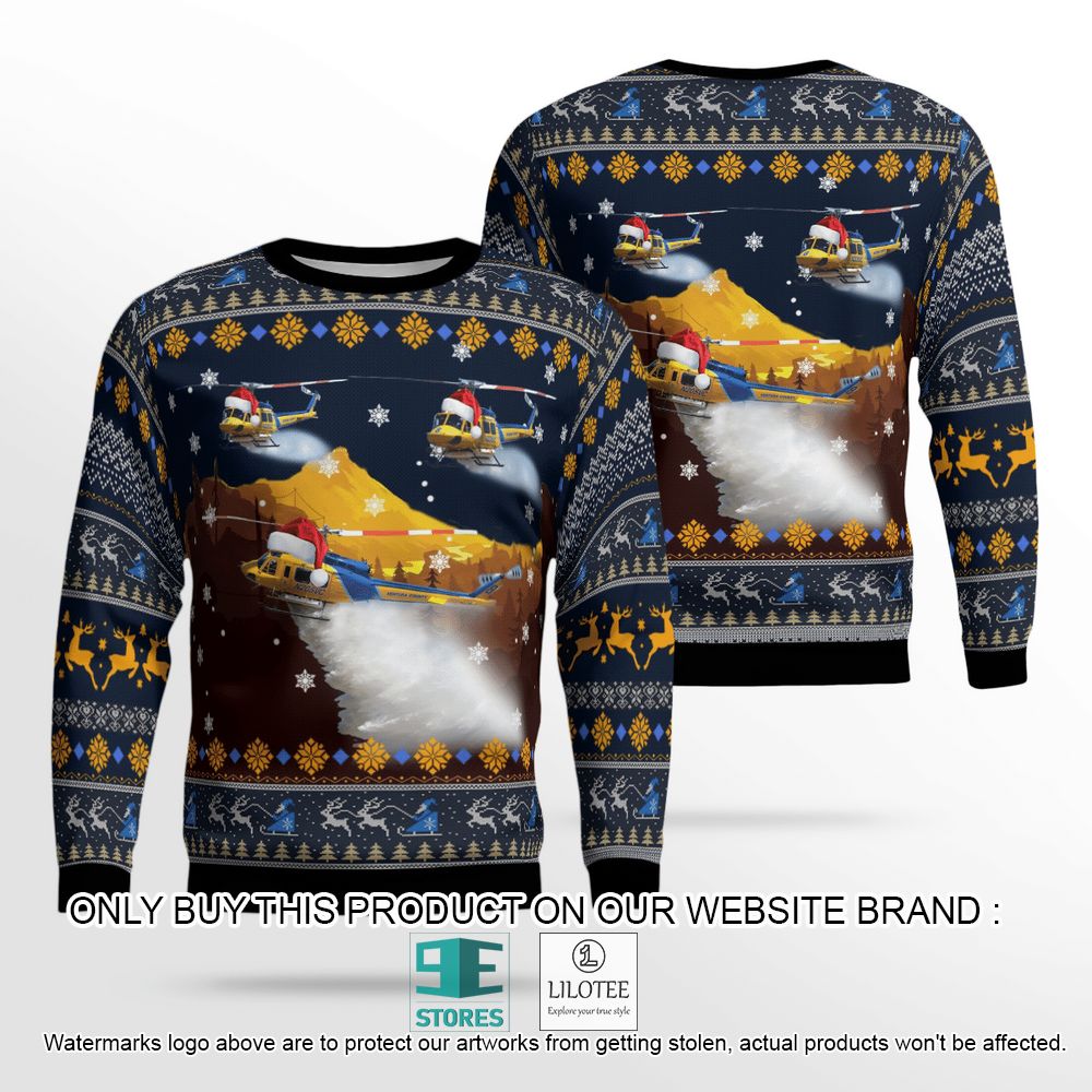 Ventura County Sheriff Fire Support Bell 205A-1 Christmas Wool Sweater - LIMITED EDITION 13