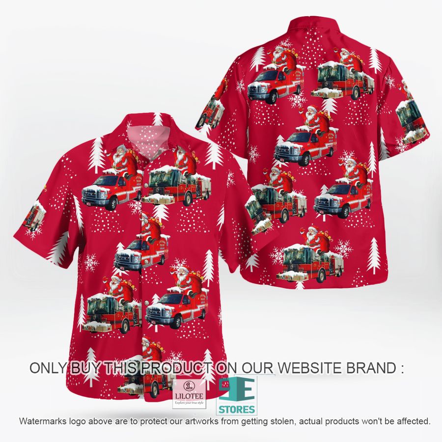 Vermont, Barre City Fire Department Christmas Hawaiian Shirt 9