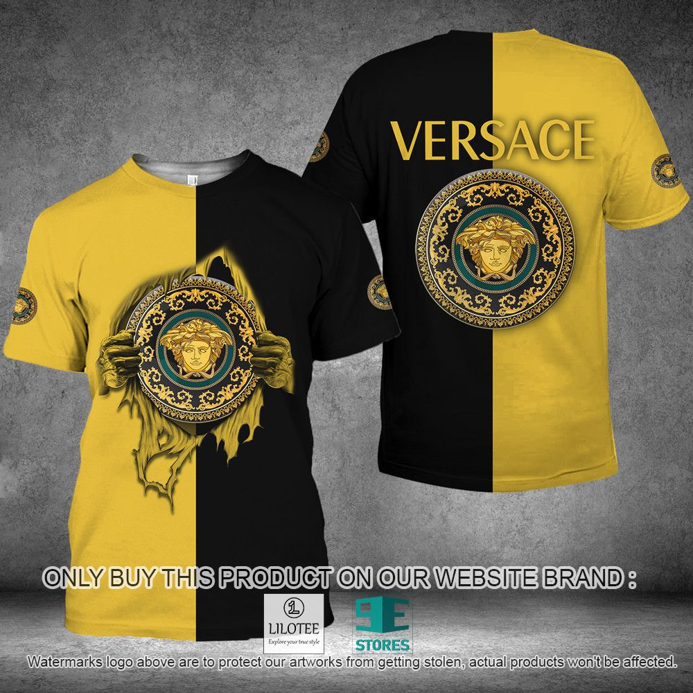 Versace Black Yellow Pattern 3D Shirt - LIMITED EDITION 11