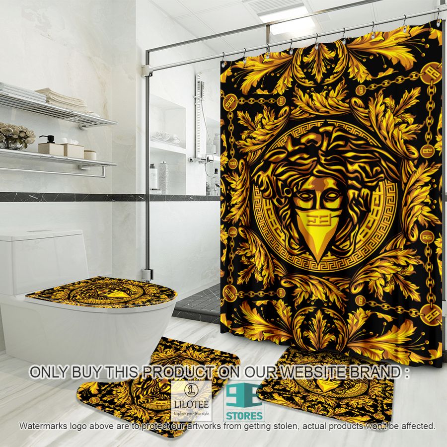 Versace black yellow Shower Curtain Sets - LIMITED EDITION 8