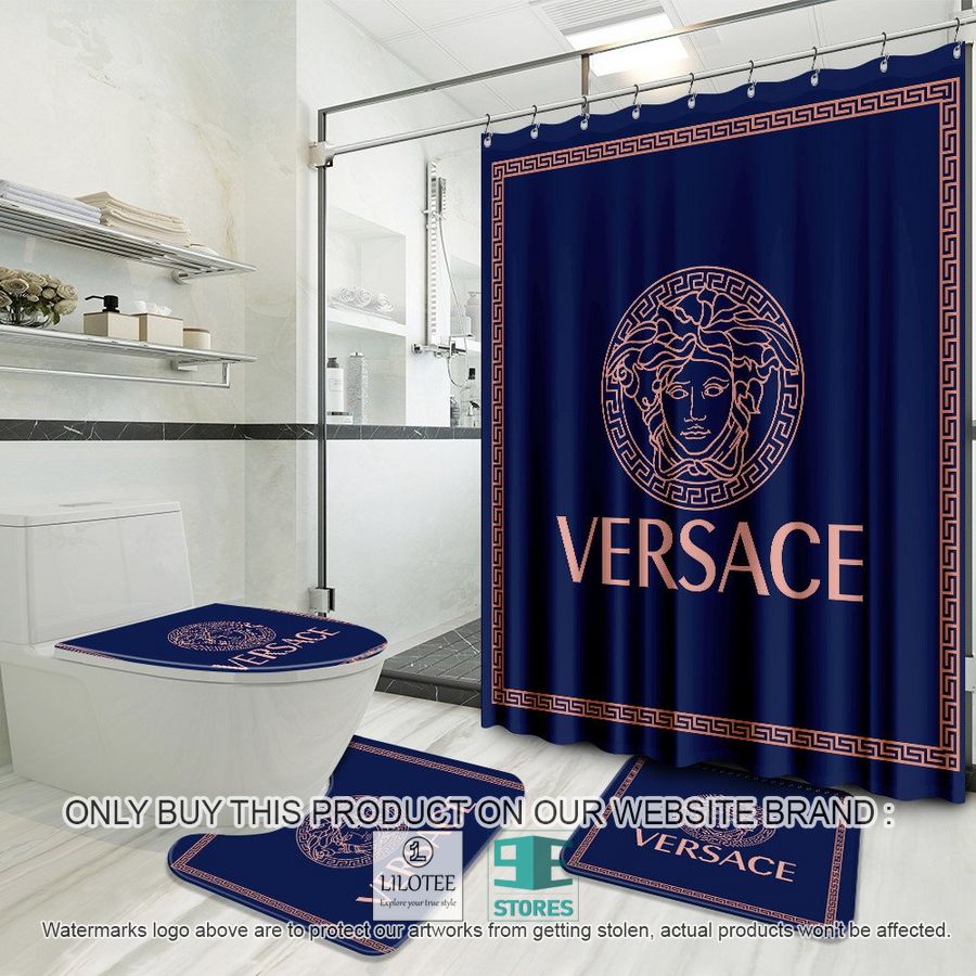 Versace brand logo blue Shower Curtain Sets - LIMITED EDITION 8