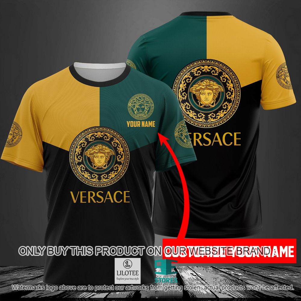 Versace Green Black Yellow Custom Name 3D Shirt - LIMITED EDITION 10