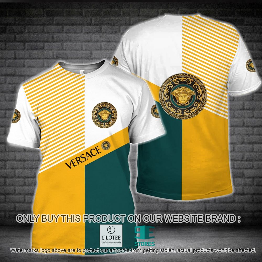 Versace Green Yellow White 3D Shirt - LIMITED EDITION 11