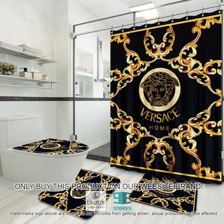 Versace Home black yellow Shower Curtain Sets - LIMITED EDITION 9