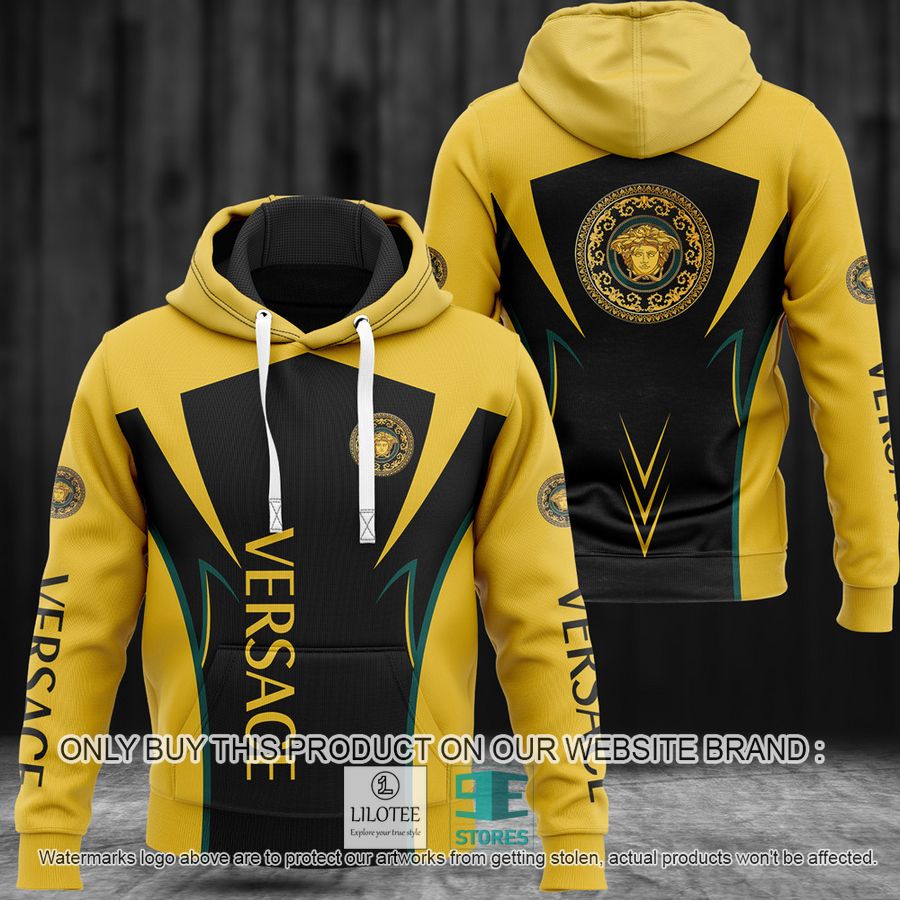 Versace logo black yellow 3D Hoodie - LIMITED EDITION 9