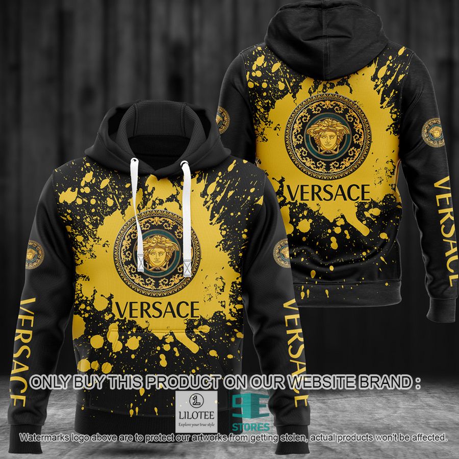 Versace logo yellow black 3D Hoodie - LIMITED EDITION 9
