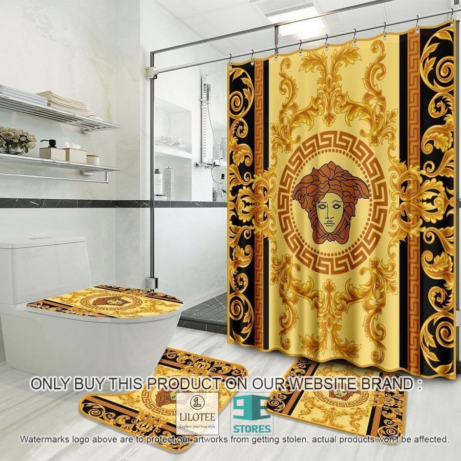 Versace logo yellow Shower Curtain Sets - LIMITED EDITION 8