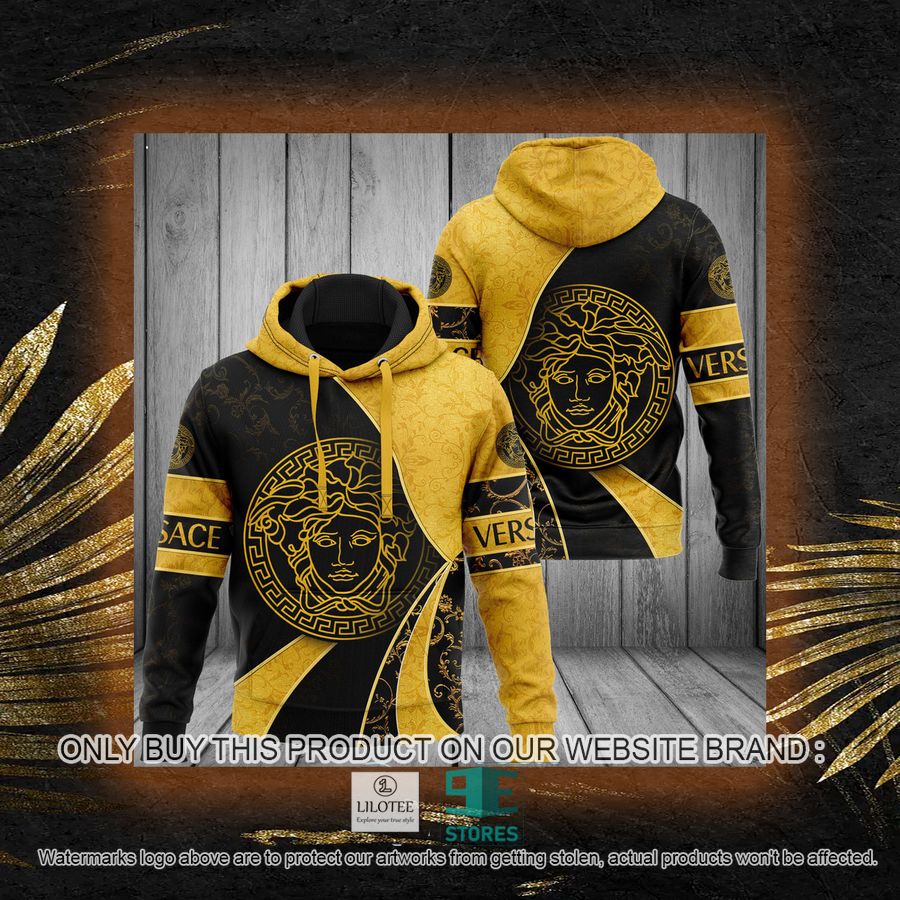 Alternative view of Versace Yellow Pattern Black 3D All Over Print Hoodie