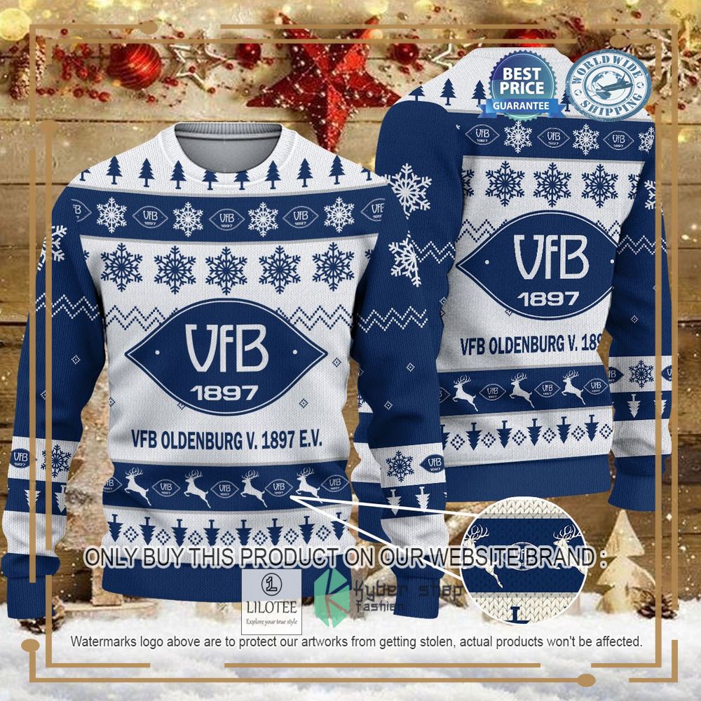 VfB Oldenburg v. 1897 e.V. white blue Ugly Christmas Sweater - LIMITED EDITION 7