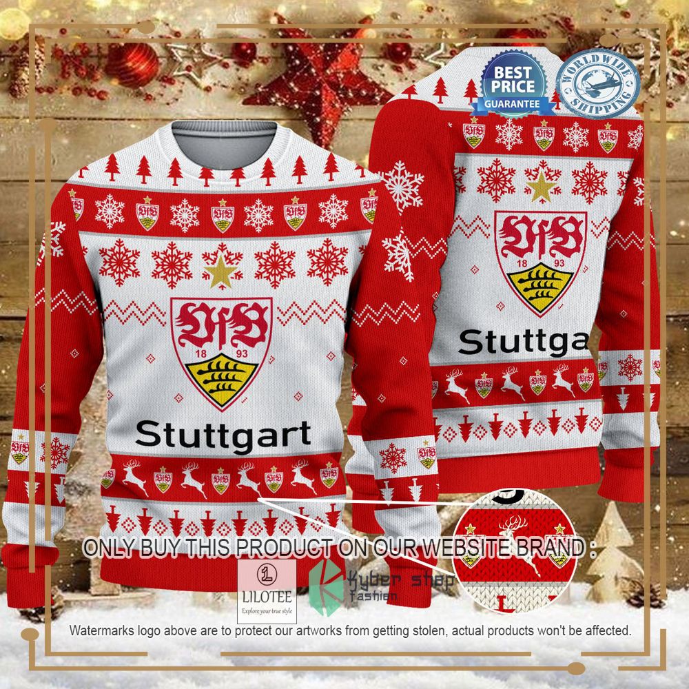 VfB Stuttgart white Ugly Christmas Sweater - LIMITED EDITION 7