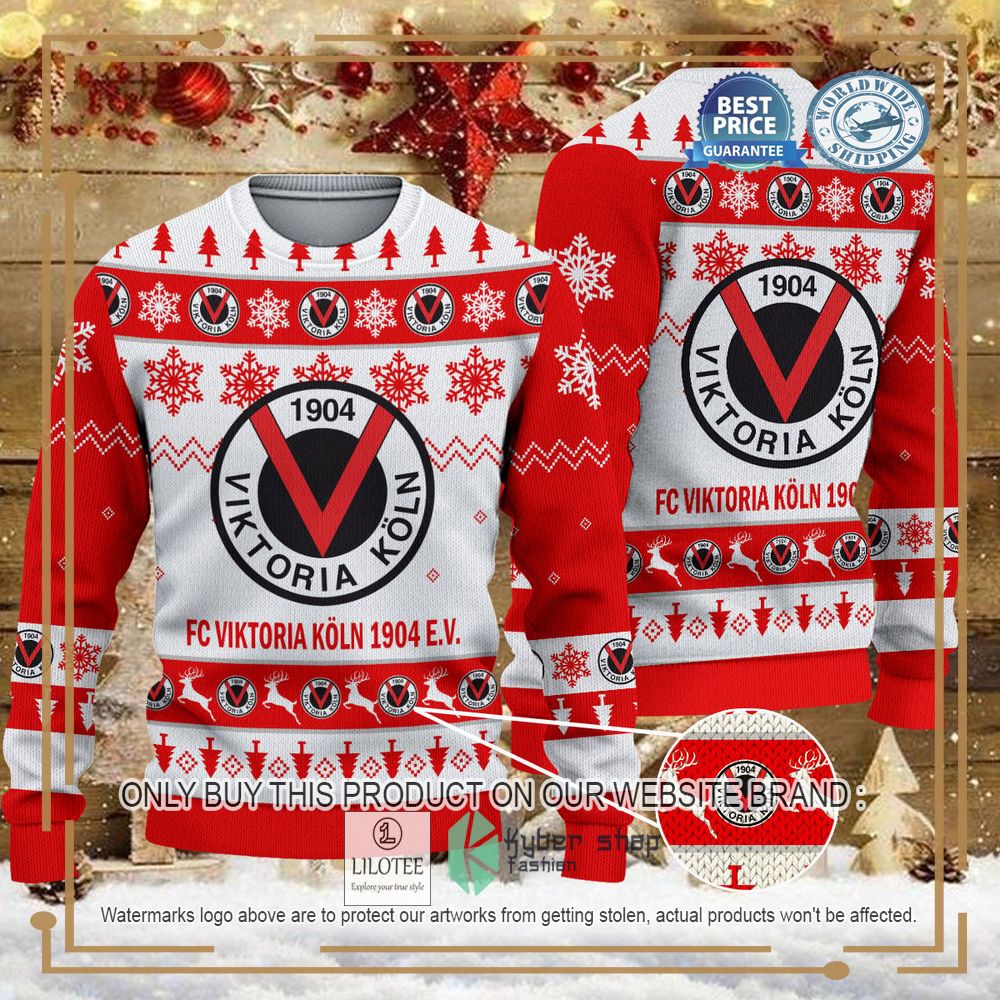 Viktoria Koln white red Ugly Christmas Sweater - LIMITED EDITION 6