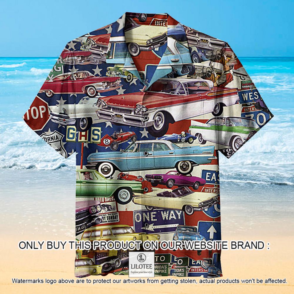 Vintage Car US Pattern Short Sleeve Hawaiian Shirt - LIMITED EDITION 13