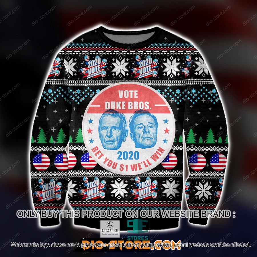 Vote Duke Bros 2020 Ugly Christmas Sweater, Sweatshirt 8