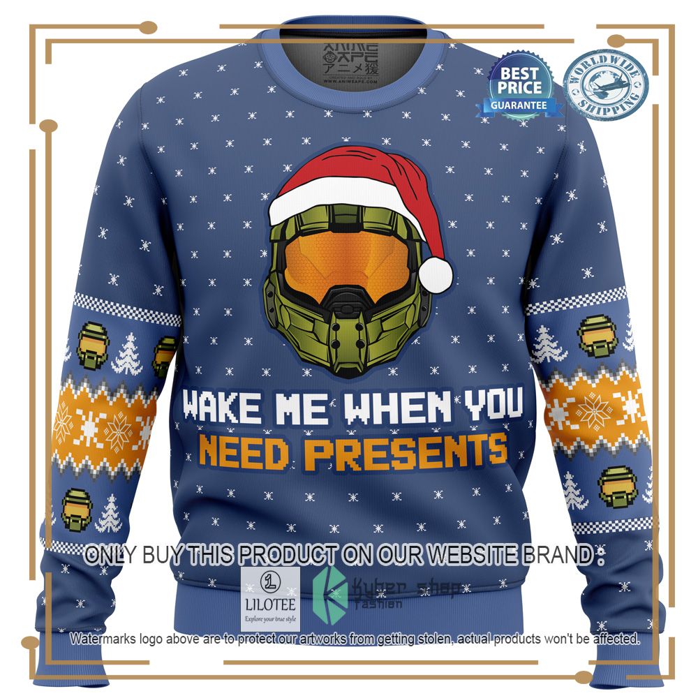 Wake Me When You Need Presents Halo Ugly Christmas Sweater - LIMITED EDITION 10