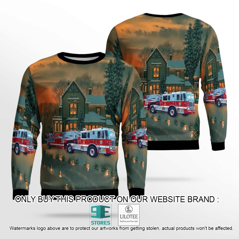 Washington DC Fire and EMS Green Christmas Wool Sweater - LIMITED EDITION 12