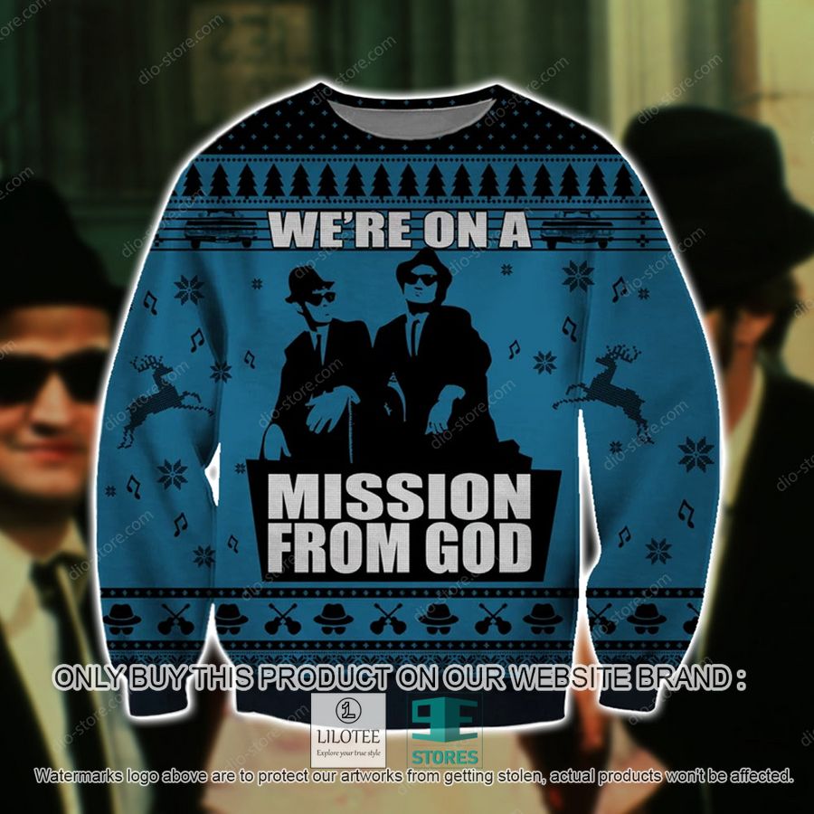We'Re On A Mission From God Knitted Wool Sweater - LIMITED EDITION 16
