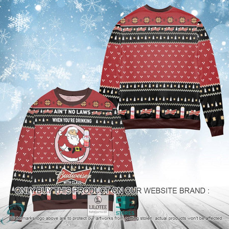 When You're Drinking Budweiser With Santa Claus Ugly Christmas Sweater - LIMITED EDITION 8