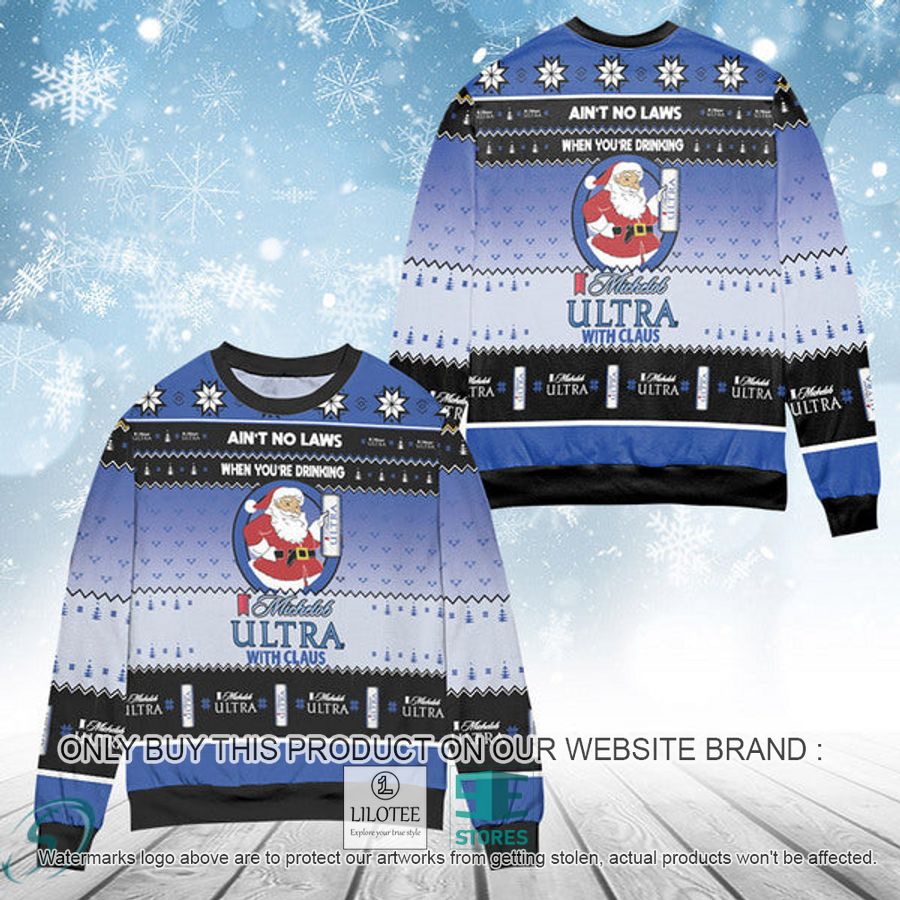 When You're Drinking Michelob ULTRA With Santa Claus Ugly Christmas Sweater - LIMITED EDITION 9